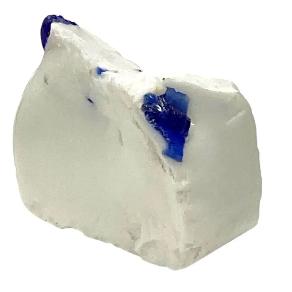 Cobalt Tipped White Art Glass‎ Cullet Glowing Manganese Slag Glass #5GX4